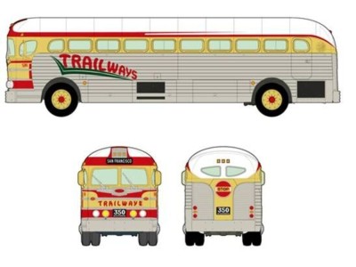 GMC PD-3751 "Silverside Trailwagon" Trailways Company 