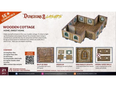 Dungeons & Lasers Expansion Set: WOODEN COTTAGE 