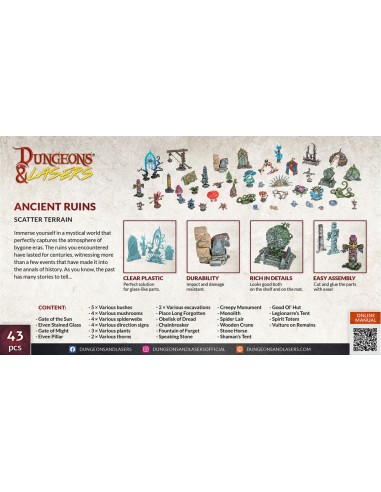 Dungeons & Lasers Expansion Set: ANCIENT RUINS SCATTER TERRAIN 