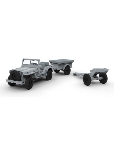 Willys Jeep, Trailer & 6PDR Gun 
