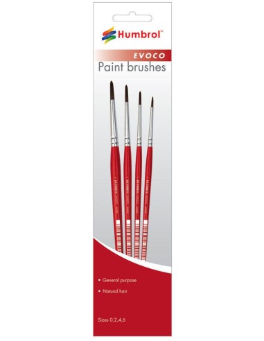 Evoco Pinsel-Set (Größen 0, 2, 4 & 6) 