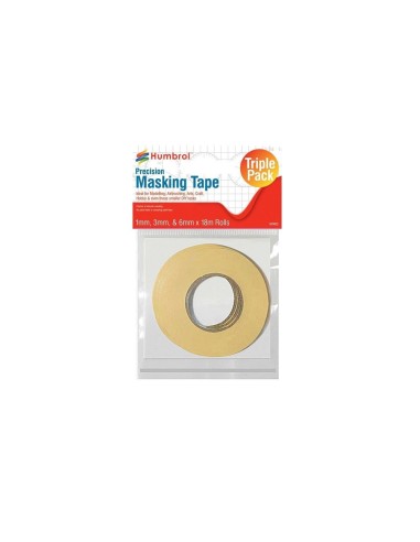 Humbrol Masking Tape Set 1mm, 3mm & 6mm x18m rolls 