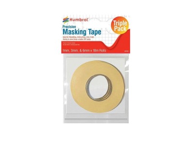 Humbrol Masking Tape Set 1mm, 3mm & 6mm x18m rolls 