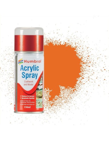 HUMBROL ACRYLIC HOBBY SPRAY 150ML No 18 Orange 