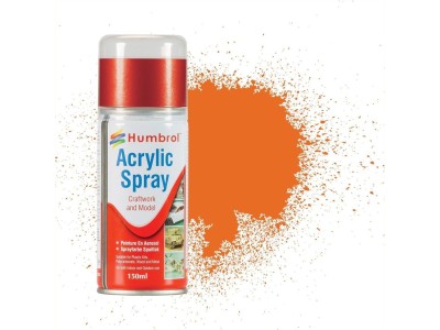 HUMBROL ACRYLIC HOBBY SPRAY 150ML No 18 Orange 