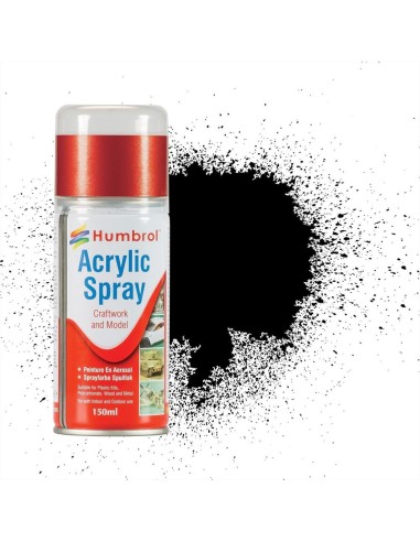 HUMBROL ACRYLIC HOBBY SPRAY 150ML No 21 Black Gloss US Navy WW II im Diorama 