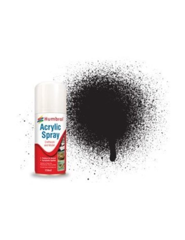 HUMBROL ACRYLIC HOBBY SPRAY 150ML No 33 Black Matt 