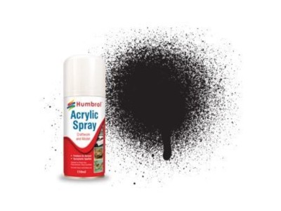 HUMBROL ACRYLIC HOBBY SPRAY 150ML No 33 Black Matt 