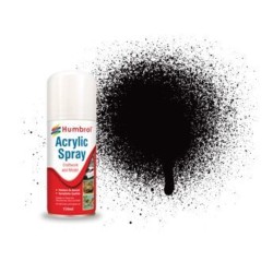 HUMBROL ACRYLIC HOBBY SPRAY 150ML No 85 Black Satin 