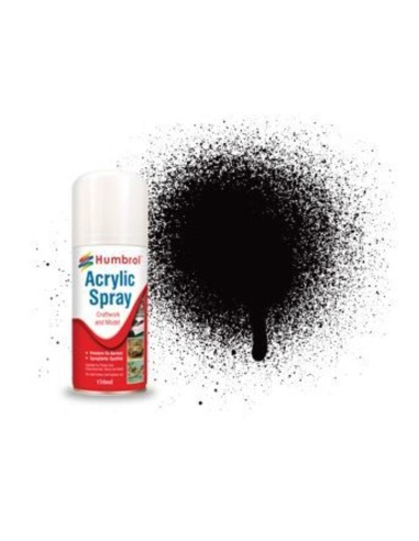 HUMBROL ACRYLIC HOBBY SPRAY 150ML No 85 Black Satin 