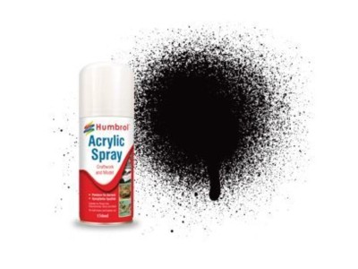 HUMBROL ACRYLIC HOBBY SPRAY 150ML No 85 Black Satin 