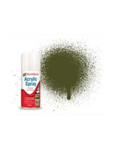 HUMBROL ACRYLIC HOBBY SPRAY 150ML No 155 Olive Drab Matt 