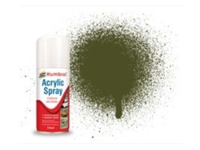 HUMBROL ACRYLIC HOBBY SPRAY 150ML No 155 Olive Drab Matt 