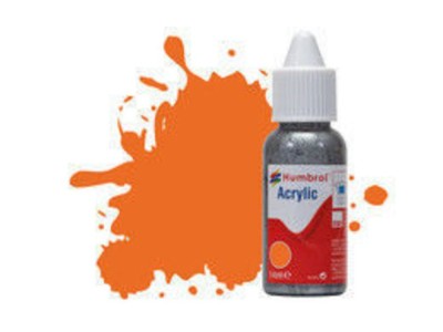 HUMBROL ACRYLIC DROPPER BOTTLE 14ML No 18 Orange - Gloss 