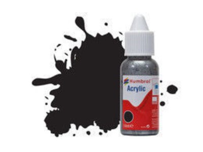 HUMBROL ACRYLIC DROPPER BOTTLE 14ML No 33 Black - Matt 
