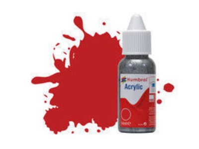 HUMBROL ACRYLIC DROPPER BOTTLE 14ML No 60 Scarlet - Matt 