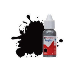 HUMBROL ACRYLIC DROPPER BOTTLE 14ML No 85 Black - Satin 