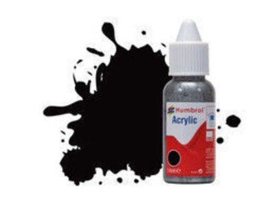 HUMBROL ACRYLIC DROPPER BOTTLE 14ML No 85 Black - Satin 
