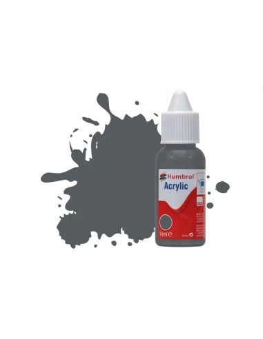HUMBROL ACRYLIC DROPPER BOTTLE 14ML No.125 US Dark Grey Matt 
