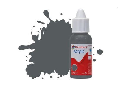 HUMBROL ACRYLIC DROPPER BOTTLE 14ML No.125 US Dark Grey Matt 