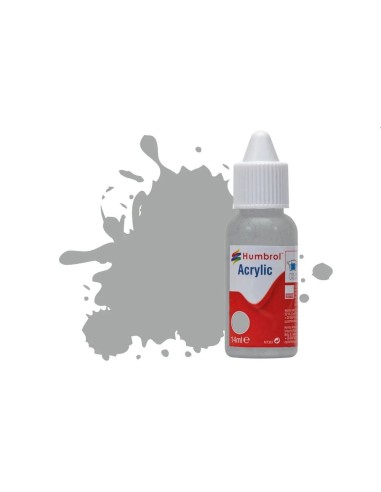 HUMBROL ACRYLIC DROPPER BOTTLE 14ML No.129 US Gull Grey Satin 
