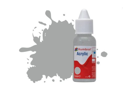 HUMBROL ACRYLIC DROPPER BOTTLE 14ML No.129 US Gull Grey Satin 
