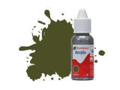 HUMBROL ACRYLIC DROPPER BOTTLE 14ML No 155 Matt Olive Drab - Matt 