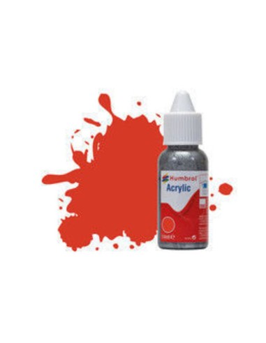 HUMBROL ACRYLIC DROPPER BOTTLE 14ML No 174 Signal Red - Satin 