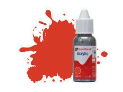 HUMBROL ACRYLIC DROPPER BOTTLE 14ML No 174 Signal Red - Satin 