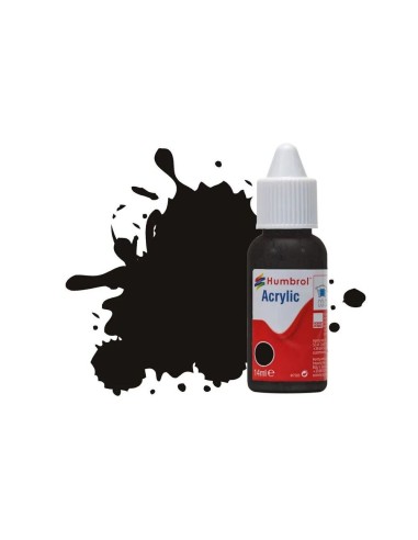 HUMBROL ACRYLIC DROPPER BOTTLE 14ML No 201 Black Metallic 