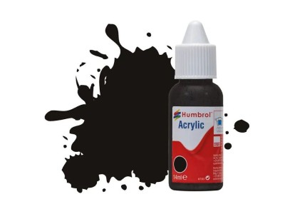 HUMBROL ACRYLIC DROPPER BOTTLE 14ML No 201 Black Metallic 