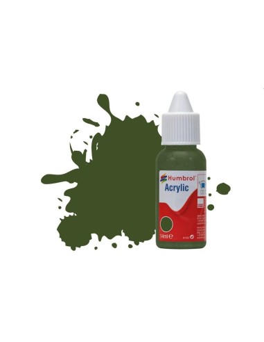 HUMBROL ACRYLIC DROPPER BOTTLE 14ML No.242 RLM 71 Dunkelgrun Matt 