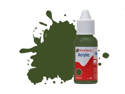 HUMBROL ACRYLIC DROPPER BOTTLE 14ML No.242 RLM 71 Dunkelgrun Matt 