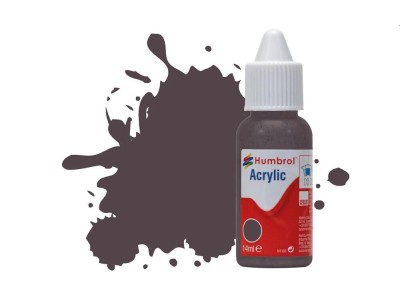 HUMBROL ACRYLIC DROPPER BOTTLE 14ML No.251 RLM 81 Dunkelbraun Matt 