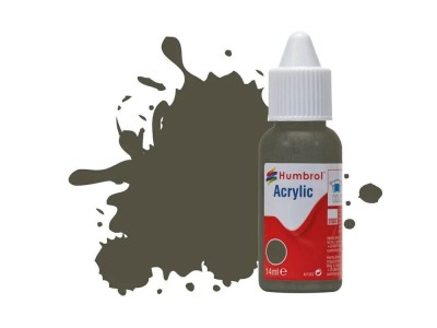 HUMBROL ACRYLIC DROPPER BOTTLE 14ML No.253 RLM 83 Dunkel-Grun Matt 