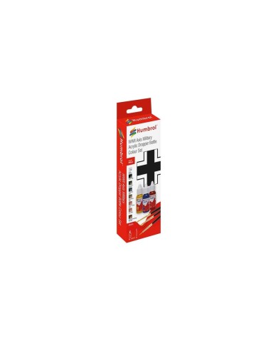 Humbrol Acrylic Paint & Brush WWII Axis Military Colours 