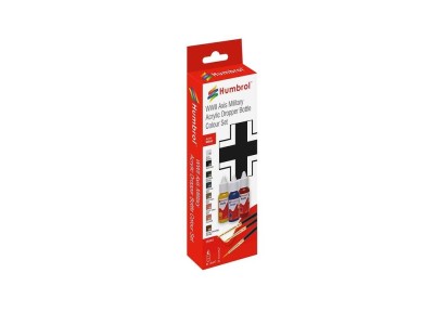 Humbrol Acrylic Paint & Brush WWII Axis Military Colours 