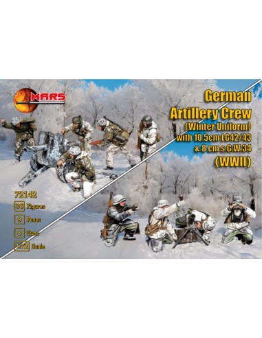 German Artillery Crew (winter uniform) with 10,5cm LG42/43 & 8cm s.G.W.34  WWII 