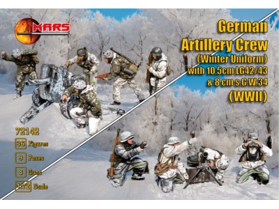 German Artillery Crew (winter uniform) with 10,5cm LG42/43 & 8cm s.G.W.34  WWII 