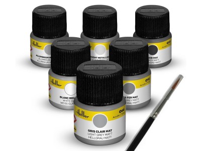 Acrylic Colour Set ”Civil Aircraft” 6 x 12 ml + Brush 