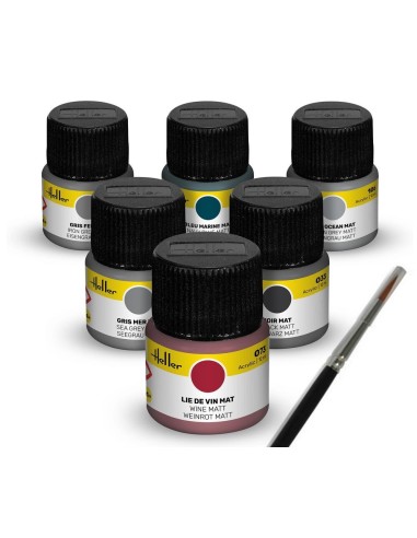 Acrylic Colour Set  ”Navy” 6 x 12 ml + Brush 