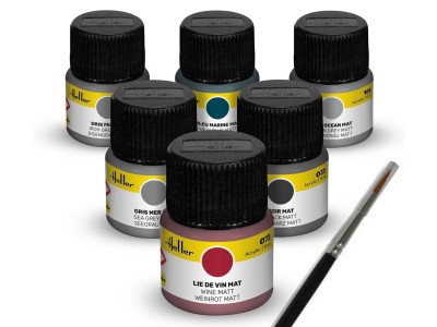 Acrylic Colour Set  ”Navy” 6 x 12 ml + Brush 
