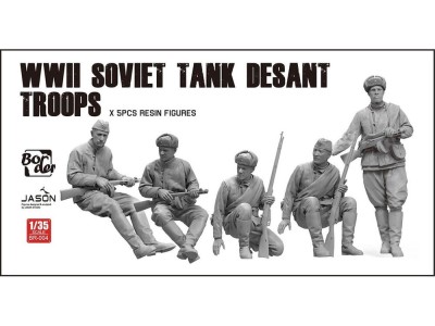 WWII Soviet Tank Desant Troops (5 pcs. Resin Figures) 