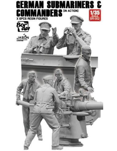 German Submarines & Commanders Set of 6 Resin Figures 