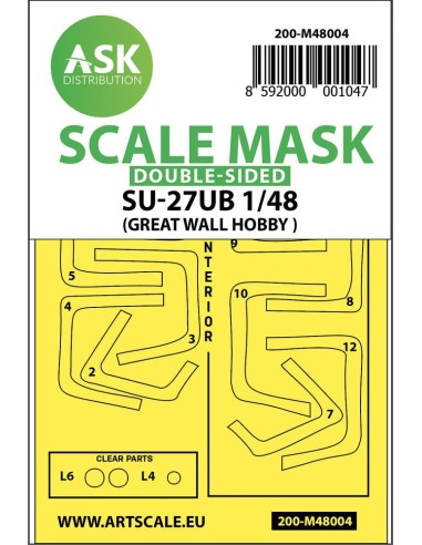 SU-27UB double-sided painting mask for Great Wall Hobby 