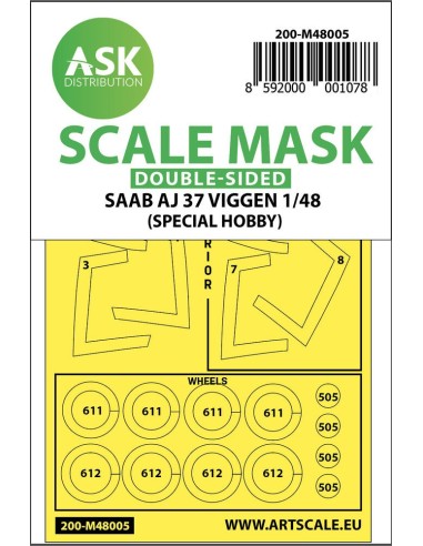 SAAB AJ 37 Viggen double-sided painting mask for Special Hobby 