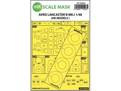 Avro Lancaster Mk.I B outside painting mask for HK Models 