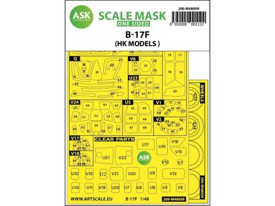 B-17F Flying Fortress outside painting mask for HK Models 