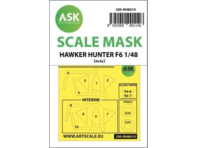Hawker Hunter F.6 double-sided painting mask for Airfix 