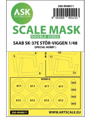 SAAB SK-37E Stör-Viggen double-sided painting mask for Special Hobby 
